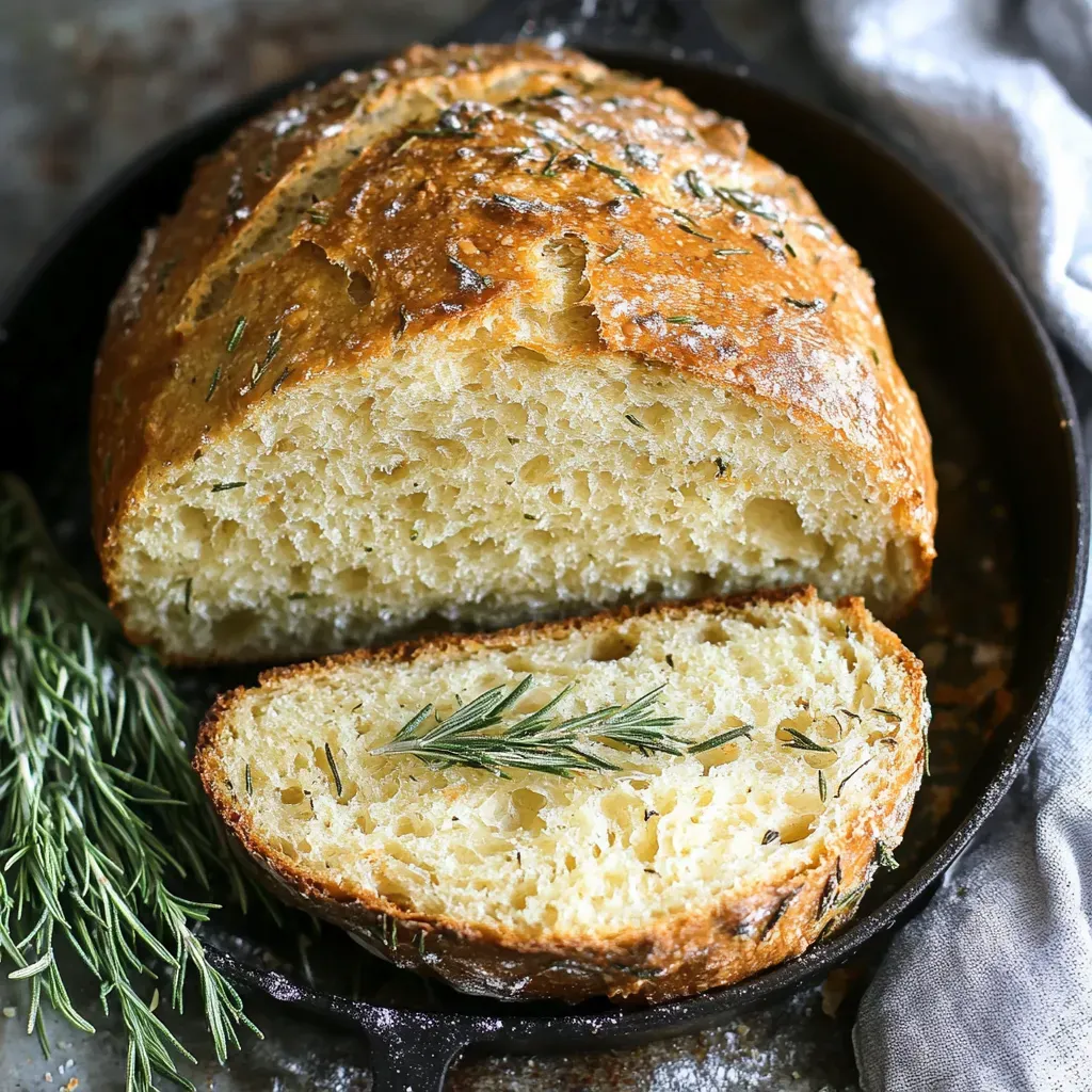 Ein Baguette mit Kräutern auf einem Teller.